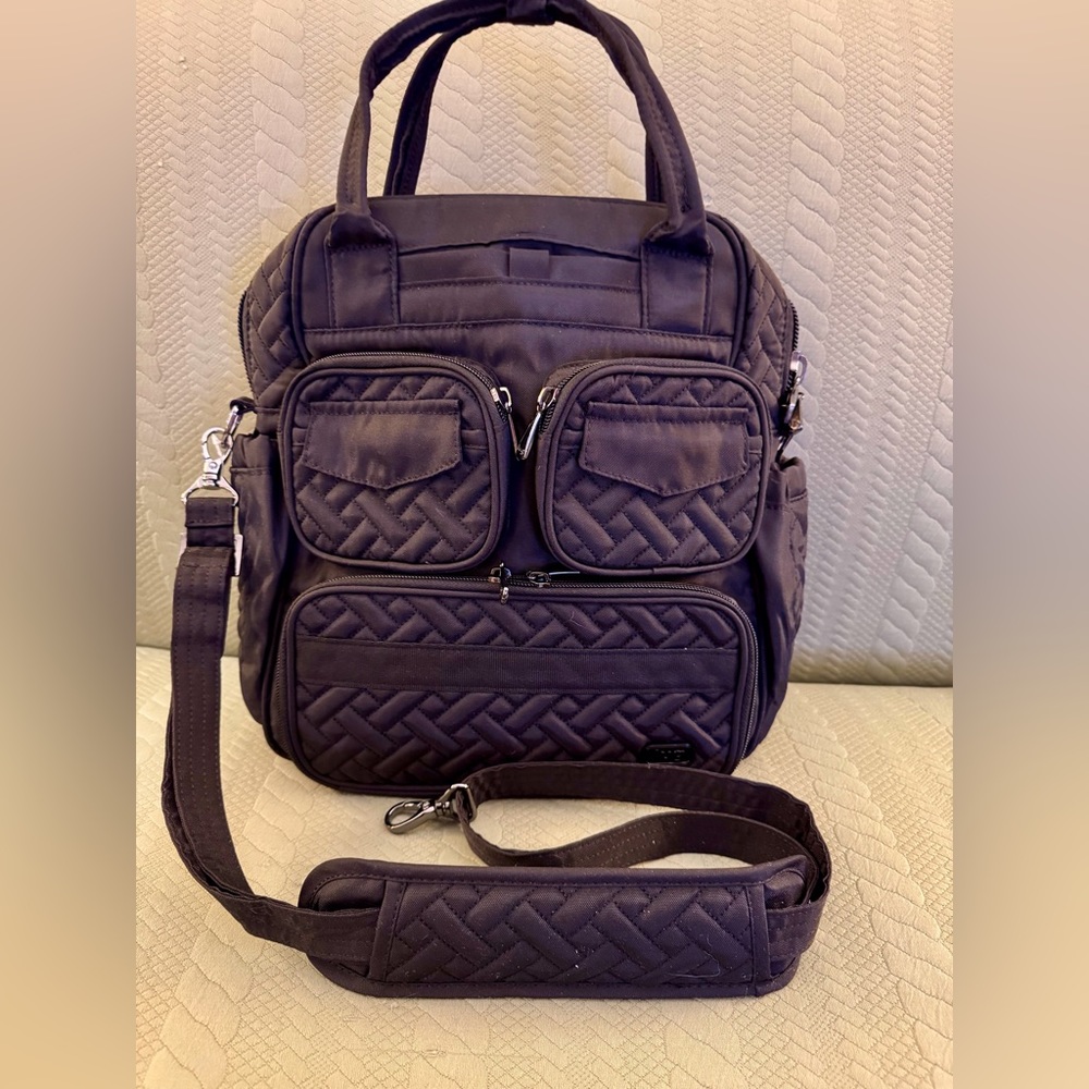 Lug Mini Puddle Jumper Tote Crossbody Brushed Black NWT